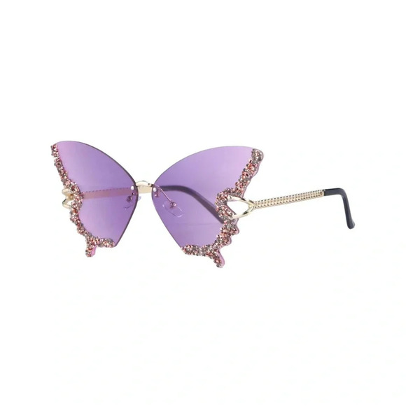 Medusa Butterfly Wings Purple Crystal Sunglasses - Picture 7 of 10